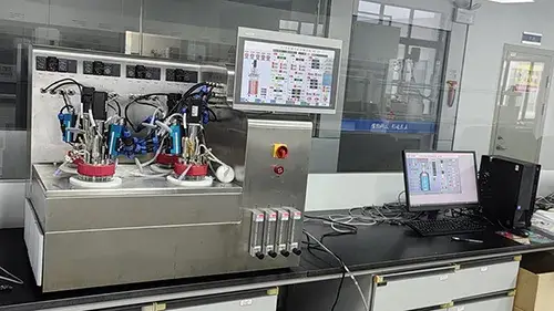 Here is our 4-Vessel Glass Bioreactor System for a Biological Laboratory at a Research Institute: